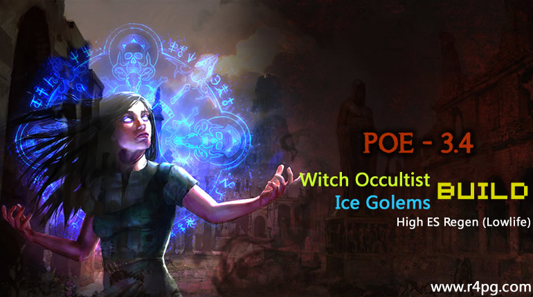 POE 3.4 Witch Occultist Ice Golems Build - High ES Regen (Lowlife)